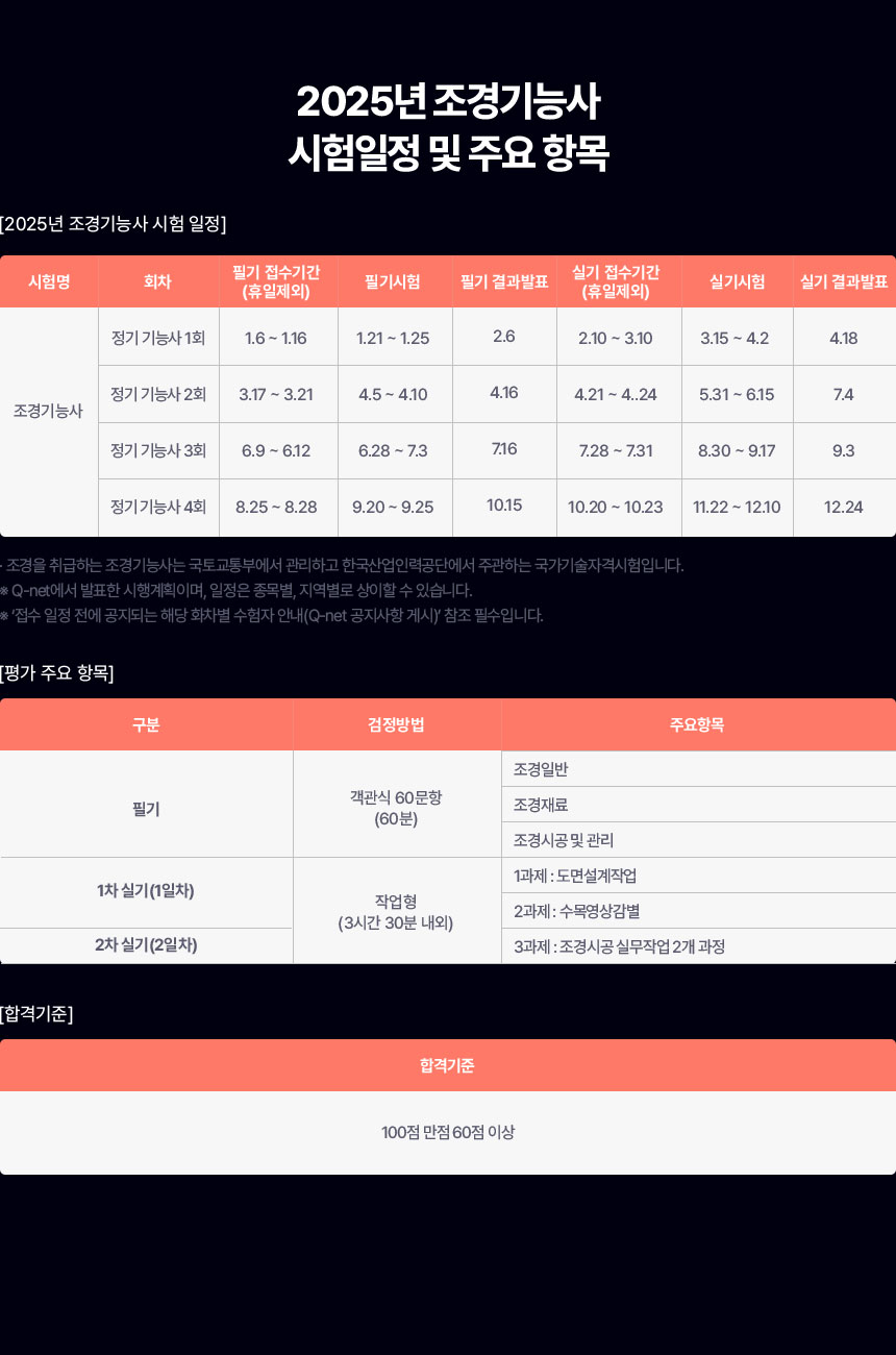 시험일정 및 주요 항목